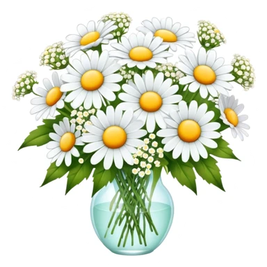 daisy and babies breath bouquet  sticker