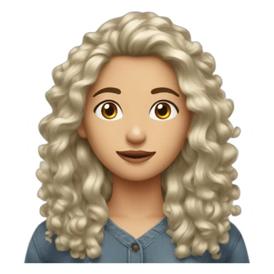 une meuf brunne avec les cheveux bouclé et long sticker