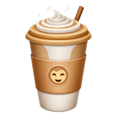 latte in a paper take out cup without whipped cream sticker