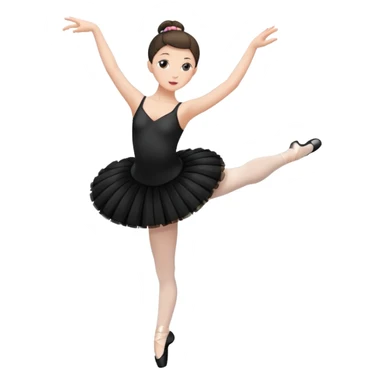 full body balet with black tutu holding ball sticker