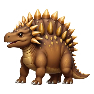 Cinematic Noble Stegosaurus Portrait Emoji, Poised and dignified, with a sturdy, low-slung body adorned by a distinctive row of bony plates along its back and a spiked tail, a small, determined head with observant eyes, Simplified yet sharply defined features, highly detailed, glowing with a soft, earthy radiance, high shine, intelligent and resolute, stylized with an air of ancient armored majesty, focused and alert, soft glowing outline, capturing the essence of a watchful and confident Stegosaurus that appears ready to lumber out of the screen with effortless authority! sticker