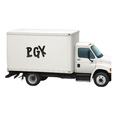 Box truck with “PGS” letters on the side sticker