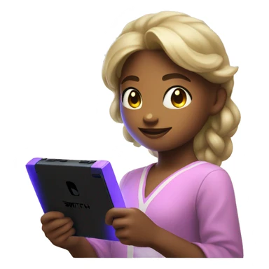 Glowing girl playing nintendo switch sticker