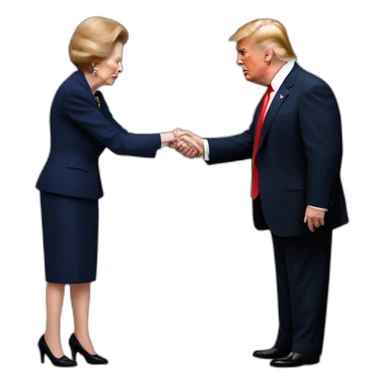 margaret thatcher touching trump sticker