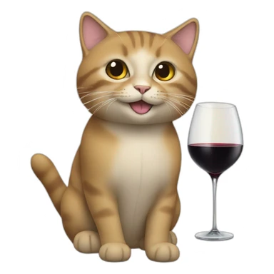 un chat qui boit du vin sticker