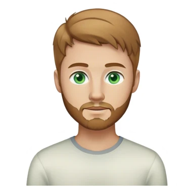 White male plus full body, age 25, light brown hair, short beard, green/blue eyes  sticker