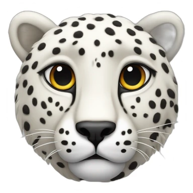 white cheetah with a black woolen mane all around the head sticker