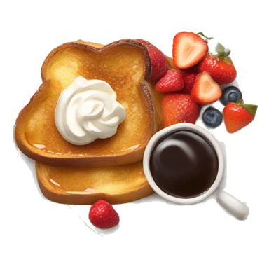 A plate of French toast with syrup fruits whipped cream sticker
