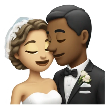 Bride and groom kiss sticker