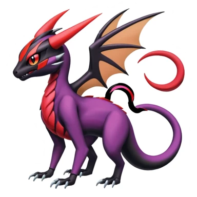 Colorful Cool Badass  Meloetta-Noibat-Noivern-Salandit-Guilmon-Darkrai-Pokémon-Fakémon-fusion-hybrid-creature sticker