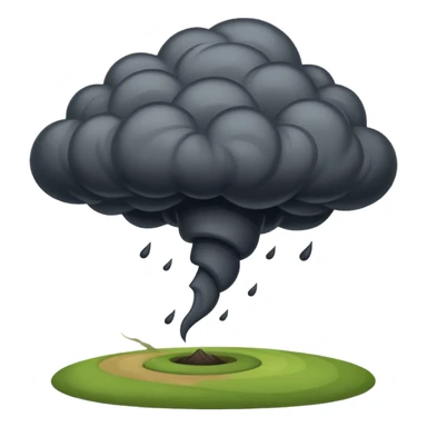 A thick dark funnel cloud sweeping across open plains. sticker