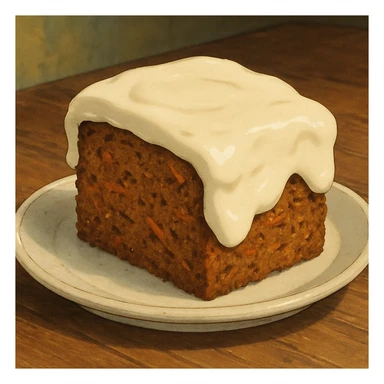 slice of carrot cake, thick icing  sticker