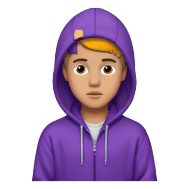 justin bieber, wear purple hoodie sticker