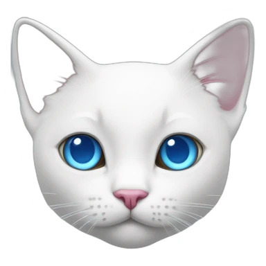 White cat with pink ears and blue eyes sticker
