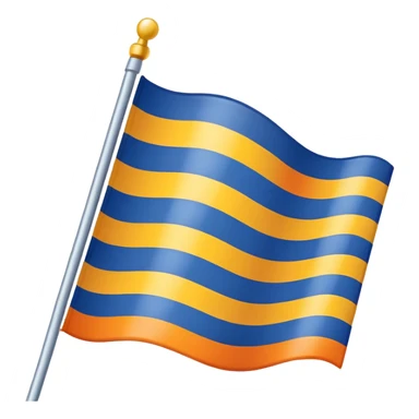 A flag whit darkblue, blue, white, yellow and orange and has 5 stripes sticker
