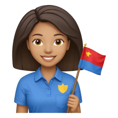 blue  Flag holder black woman sticker