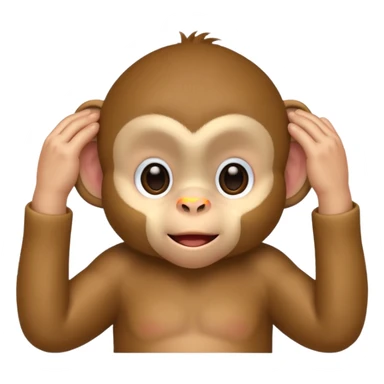 sweet baby monkey, covering eyes with hands sticker