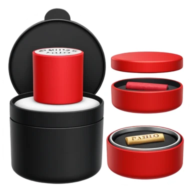A swedish snus/lip pillow in the box black little box and write on them mini pablo (red) sticker