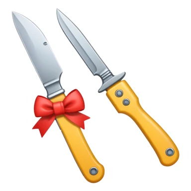 knife with little bows around it sticker
