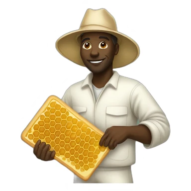 Tall black man beekeeper with honeycomb full body sticker