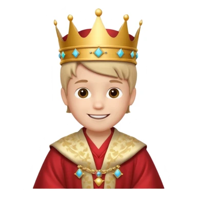 Royal Kid boy with fancy crown head 3d face sticker