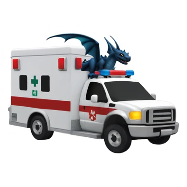 Night fury dragon driving an ambulance inside ambulance as an Emt sticker
