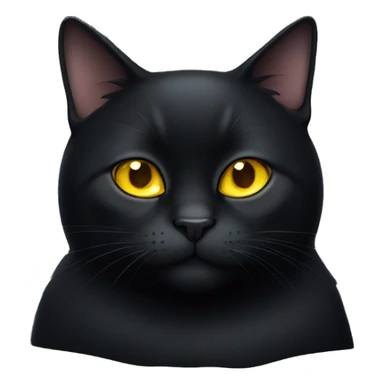 Fat black cat with yellow eyes  sticker