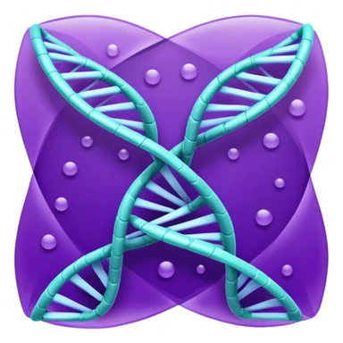 I want a DNA helix in the foreground. Background to be a rippled purple sheet. sticker