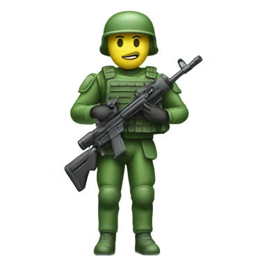 Green plastic soldier toy sticker