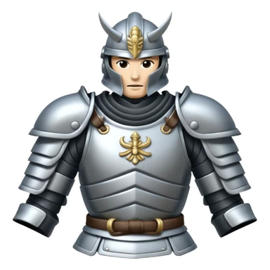 silver samurai armour sticker