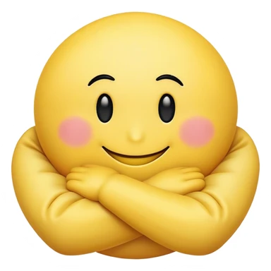 a puffy smiley with folded arms sticker