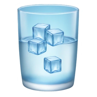 glass of water with 3 cubes of ice sticker