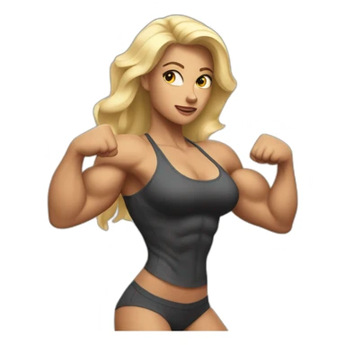 Sexy White Woman flexing muscles sticker