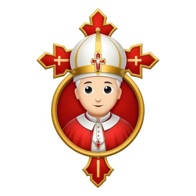 Pope's emblem red and white sticker