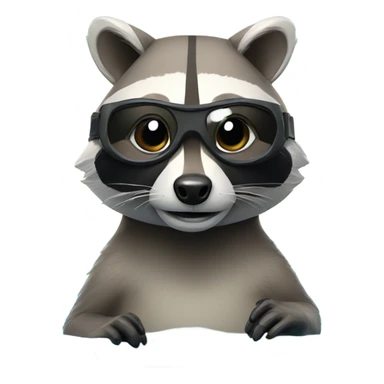 Raccoon wearing swim goggles sticker