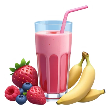 Juice contains: Strawberry Yoghurt, Blueberries, Apple Juice, Raspberries, Banana & Ice. In 3D. Aesthetic sticker
