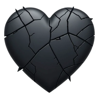 Black heart broken sticker