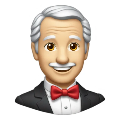 jenkins-a-gray-haired-balding-butler-wearning-dinner-jacket-with-red-bow-tie-smiling-without-glasses sticker