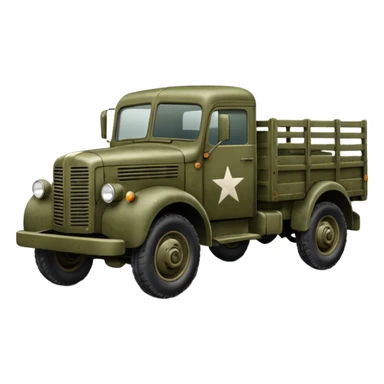 a simplistic rendition of a 1940s military truck sticker