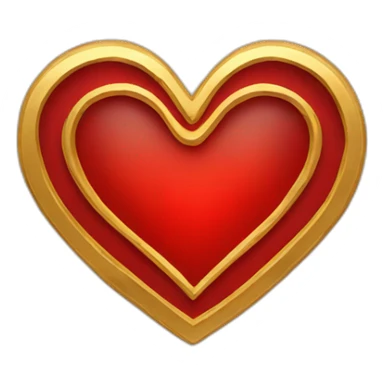 Gold and red heart frame sticker