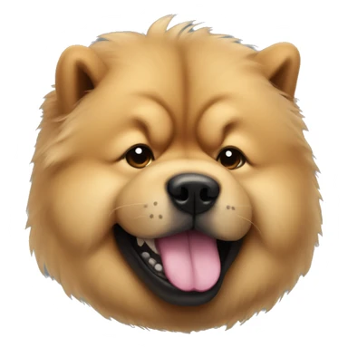 Chow chow with black tongue sticking out sticker