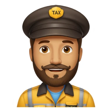 bearded taxi driver sticker