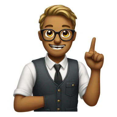 Nerd emoji with index finger pointing up sticker