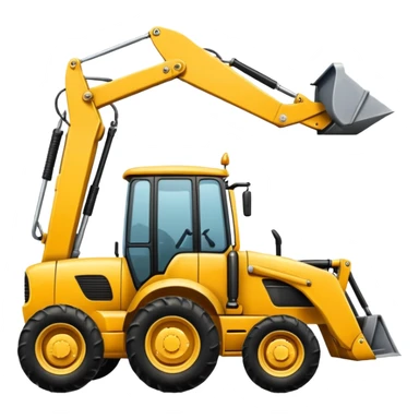 A tractor with a back hoe and a loader sticker