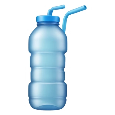 Water bottle with handle and straw sticker