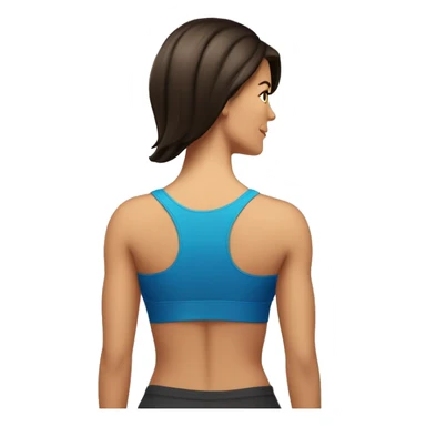 Woman Back muscles flex, Caucasian woman, brunette sticker