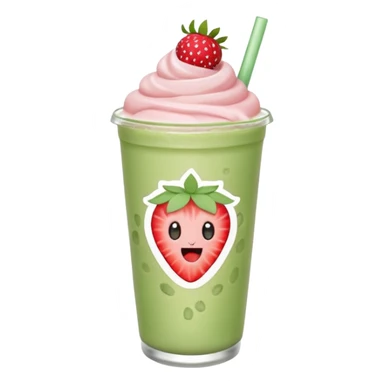 iced matcha latte strawberry  sticker