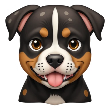 Pitt bull rottweiler white muzzle with black spots tongue out sticker