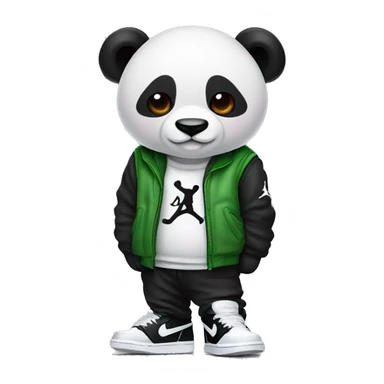 Panda wearing air jordan 1 sticker