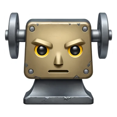 Anvil with a face sticker